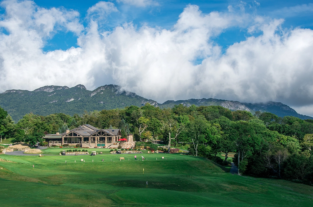 Linville Ridge Overview of community center and the mountains